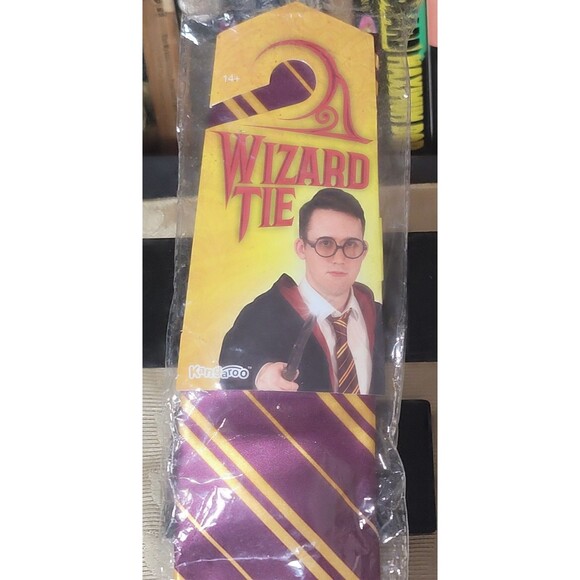HARRY POTTER Gryffindor Purple & Gold Striped WIZARD Neck Tie Halloween Costume - Picture 4 of 10